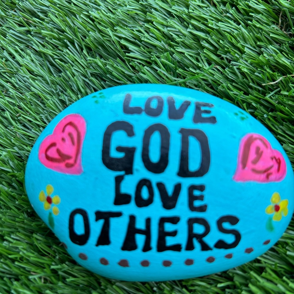 Decorative Painted Rock with Inspirational Message